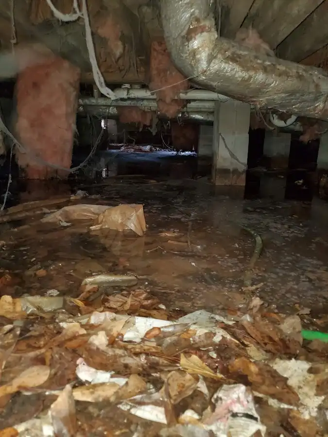 Crawl space flood assessment for Commercial Water Damage Restoration in Moorhead